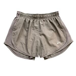 Nike Shorts Womens S Small Gray Tempo Running Dri Fit Brief Lined Sweat Athletic
